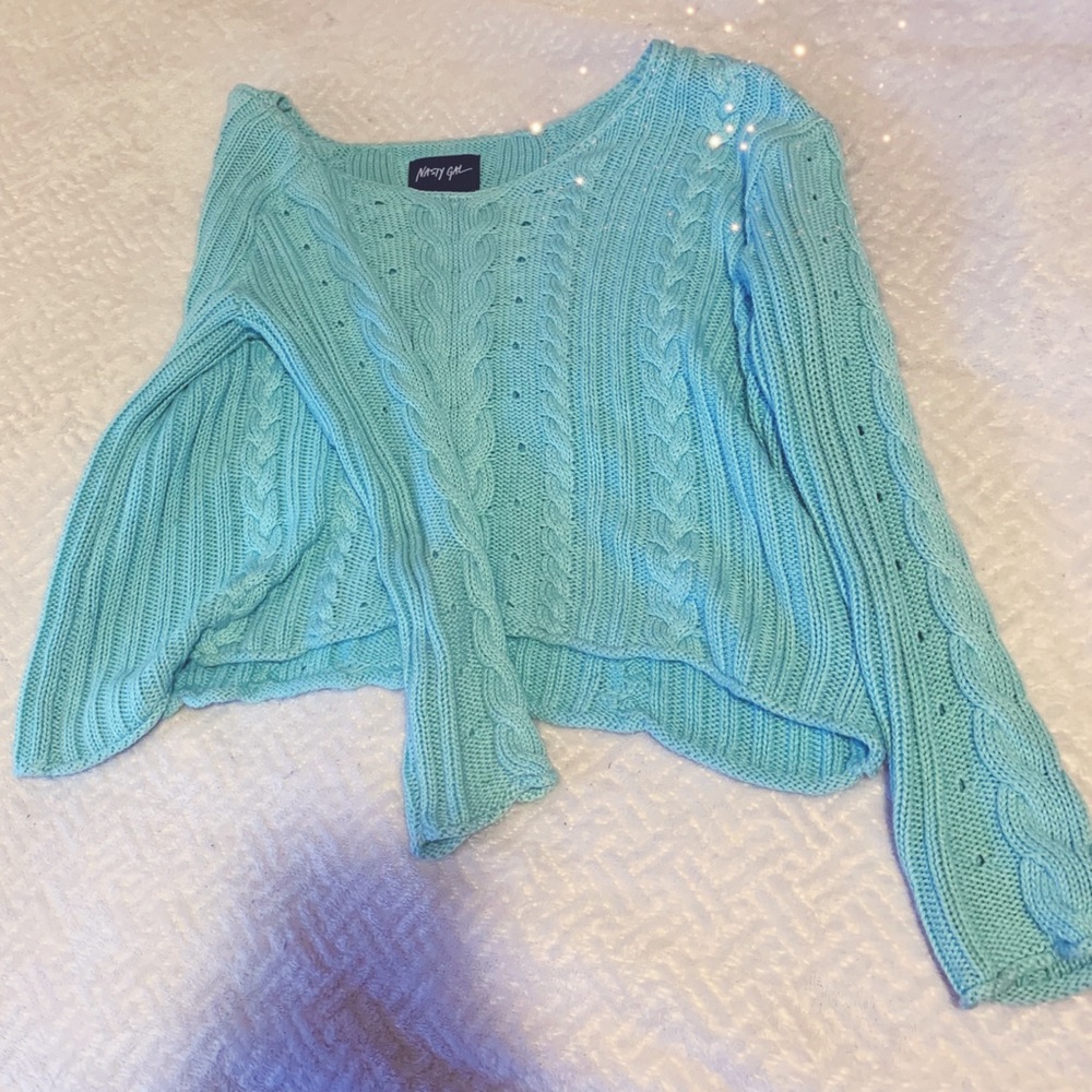 SOLD—Cropped Cable knit Nasty Gal Sweater